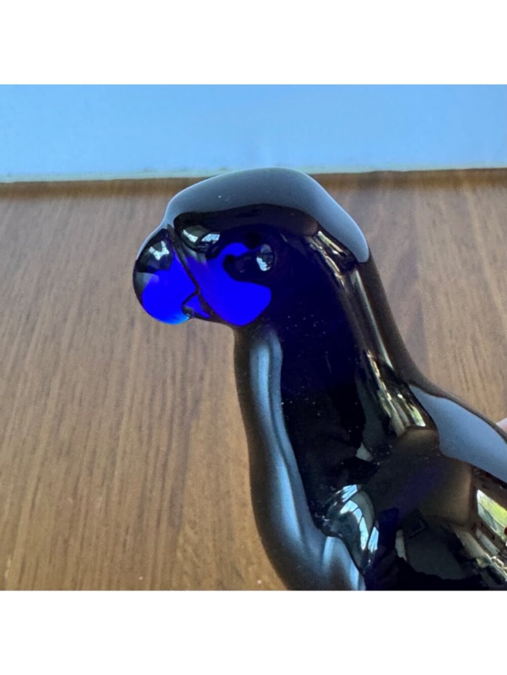 BACCARAT Cobalt Blue Crystal Parrot Figurine Vintage Signed 4.5" France - Picture 5 of 10